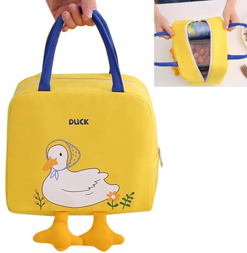KASESSS Insulated Lunch Bag, Cute Lunch Bag Yellow Duck, Lunch Bags for Women Men Kids, Thermal Lunch Box Bag, Leakproof Lunchbag, Resuable Lunch Cool Bag, Lunch Tote Bag for Work School Picnic Travel