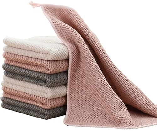 pobowlgarls Mikrofaser Reinigungstuch, Mehrfarbig, grau, rosa und beige, 40cm x 30 cm (11.8 * 15.7 INCH)