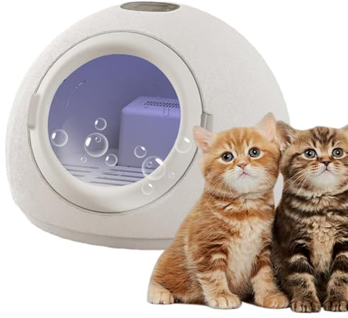 Caja secadora automática para mascotas, máquina secadora para gatos de secado 360 con control de temperatura inteligente, caja de secado para mascotas de 55 L para gatos y perros pequeños,110V