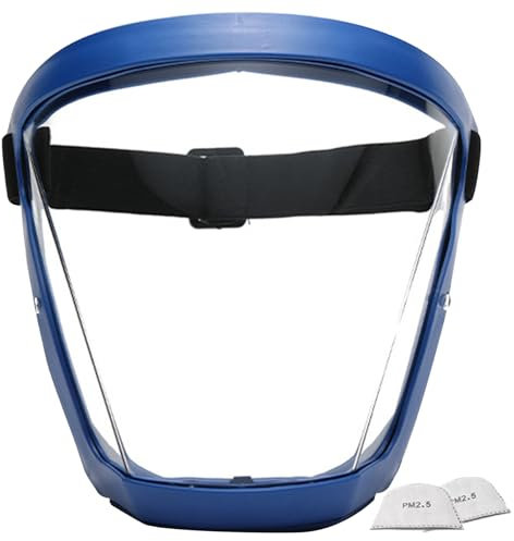 Schutzschütze mit vollem Gesicht, Gesichtsschildmaske mit einstellbaren Gurten, wiederverwendbares Gesichtsschutz -Deckungsstil 2, transparente Maske für Erwachsene, vollständige Gesichtsmaske gegen