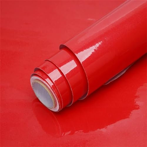 ZGXNYI Tapete 80 cm breite Marmor-selbstklebende Tapete, Vinyl-Wandaufkleber, wasserdichtes Kontaktpapier for Küche, dekorative Folie, Heimdekoration Tapete Wohnzimmer(Shiny Red,40cmx100cm)