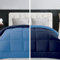 Home Tresor Trapunta Invernale, Piumone Caldo Letto Autunno Inverno Tinta Unita Double-Face Imbottita Morbida Microfibra Modello Giuditta Quattro Stagioni Bicolore Blu&Avio, Una piazza e mezzo