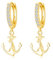 MEDWISE Anker Creolen Ohrringe Gold S925 Sterling Silber für Mädchen Damen Freundin Unisex Tochter Kinder - Hypoallergener Schmuck - Geburtstag Geschenk