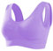 Memoryee Sports Bras Women 1 Pack Set Plus Size for Large Breasts Non Wired Inserts Washable Padded Push Up Multipack Vest Crop Top for Yoga Running Jogging Gym Purple 6XL
