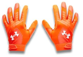 Under Armour Men's Clean Up Baseball Gloves, (860) Dark Orange/Dark Orange/White, X-Large
