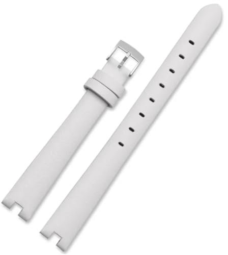 WHARGTSL Passend for Gucci Ya141501 Ya141401 Serie Damen-Uhrenarmband Fit for Kerbe, Lederarmband, 14 mm(White-Steel-K12)