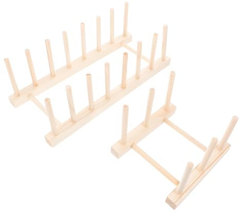 IMIKEYA 2piezas Estante De Madera Multifuncional Hogar Unidades para Cuencos Platos y Tazas Escurridor De Platos Incluido