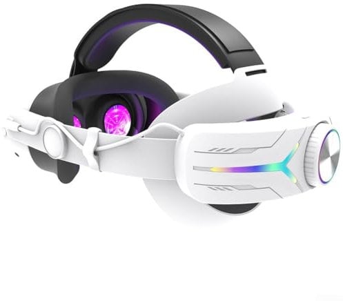 Battery Head Strap For Meta for Quest 3 | 12000MAh Power Bank | Fast Charging | Adjustable Comfort | LED Backlight | Extended VR Playtime(White)
