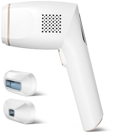 IPL Geräte Haarentfernung mit Unendliches Lichtimpulse und 2 Aufsätze Laser Haarentfernungsgerät für Gesicht Körper Bikinizone Achseln