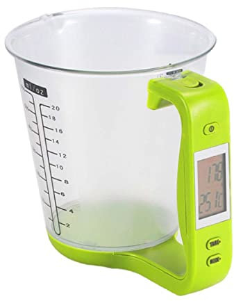 Cabilock Measuring Cup Electronic Measuring Jug Clear Kitchen Measurement Tool Graduated Cups Kitchen Measuring Pitcher Cup Digital Kitchen Scale Cup Digital Food Scale for Green