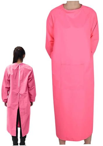 Kitchen Apron Long Sleeve Cooking Apron Oilproof & Waterproof Apron with Large Pocket Adults Cooking Apron for Gardening, Painting and Baking Housework