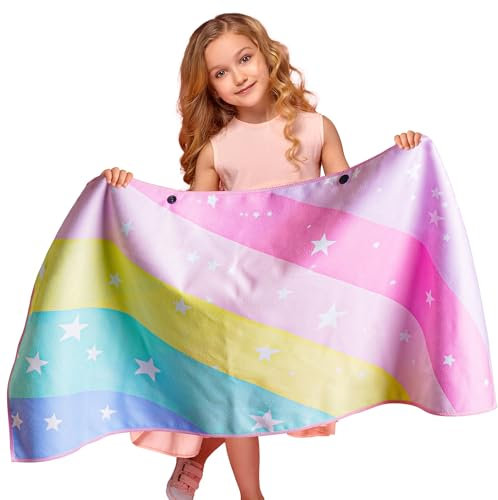 Pameil Strandtuch Kinder, Mikrofaser Handtuch 140x70cm, Kinderhandtuch Kompakt und Sandfest, Strandhandtuch für Mädchen und Jungen, Badehandtuch Kinder für Strand, Travel, Kleine Geschenke für Kinder