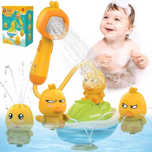 Cabezal de Ducha Desmontable Patito para Bebés, Juguete de baño de Pato, Juguete de baño con Cabezal de Ducha de Pato eléctrico, Juguetes Bañera para Bebe para 1 2 3 4 5 Años
