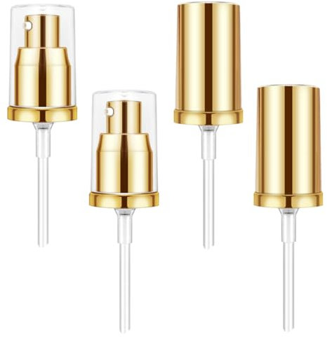 GXGM 4 Pièces Pompes De Remplacement Pour Fond De Teint Compatibles Avec Mac Et Estée Lauder, Pompe Fond De Teint Avec Tube Ajusté Et Bouchon Protecteur（Couvercle Transparent Und En Métal,）