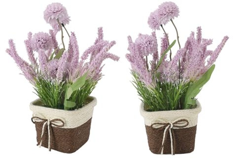 Piante in Vaso Finte, di Lunga Durata Ecologica Ecologica Pianta in Vaso Artificiale per Ristorante (Lavanda di ortensia)
