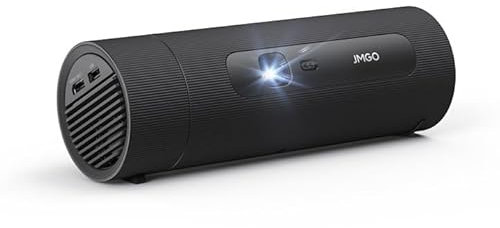 JMGO Picoplay Mini Beamer, 400 ISO Lumen, Gimbal Echtzeit Autofokus, Google TV, Netflix, Rec.709 127%, HDR10, 6W Dolby Audio, Blu-ray 3D, 200 White