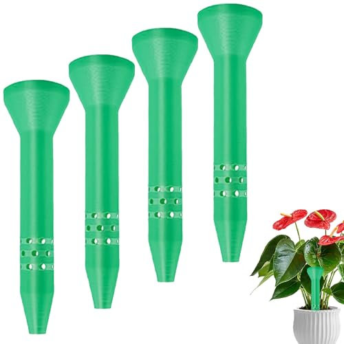 Deep Root Watering Spikes, 4 Pack Weatherproof Plant Self-Watering Spikes, Outdoor Plant Waterer for Water Saving & Fertilizer Control, Root Irrigator Irrigation Stakes, for Vegetables Flowers Shrubs