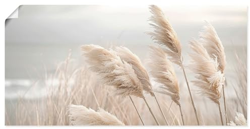 ARTLAND Wanddeko Poster & Kunstdrucke Wandposter 100x50 cm boho deko aesthetic room decor Pampasgras Schilf Strand Meer U5PE
