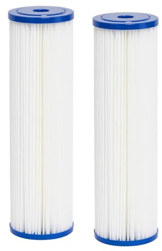Benfosh 20 x 4,5 filtro sedimentario pieghevole per acqua pozzo compatibile con ECP5-BB, AP810-2, HDC3001, SPC-45-1005, CP5-BB, ECP1-20BB, S1-20BB,R30-20BB,2 pezzi