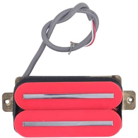 Mavaol Micro Humbucker pour Guitare électrique, Double Bobine à Haut rendement, pour Guitares électriques St, Mise à Niveau avec Suppression du Bruit, Signal équilibré, métal Rouge