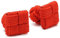TEROON Manschettenknöpfe Seidenknoten rot