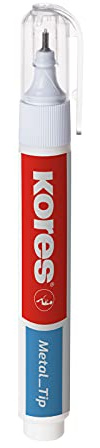 Kores - Korrekturstift mit Metallspitze für Schüler und Erwachsene, geeignet für alle Tinten und Drucke, schnell trocknend - 10g Stift, geblistert