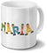 printplanet Tasse mit Namen Maria - Motiv Holzbuchstaben - Namenstasse, Kaffeebecher, Mug, Becher, Kaffeetasse - Farbe Weiß