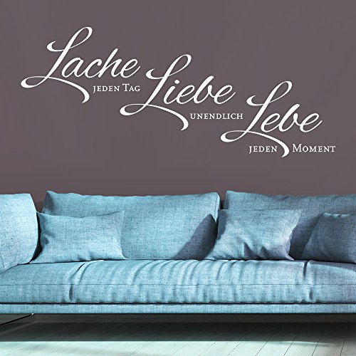 Wandtattoo Lache jeden Tag Liebe unendlich - Lebe jeden Moment (Farbe pink/Größe 100x42cm)