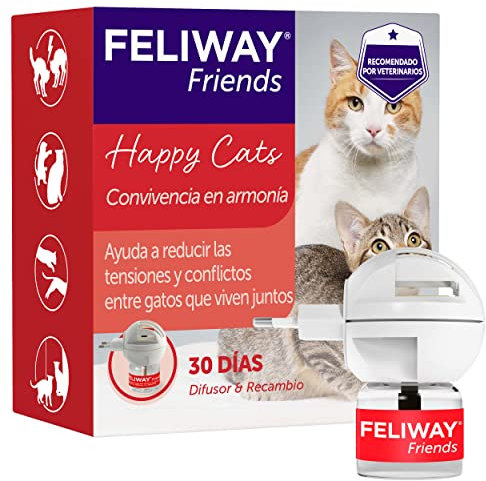 FELIWAY Friends - Difusor + Recambio de feromonas calmantes para Gatos (30 días, 48 ml) - Ayuda a Crear armonía y a Reducir conflictos Entre Gatos Que Viven Juntos. Recomendado por Veterinarios