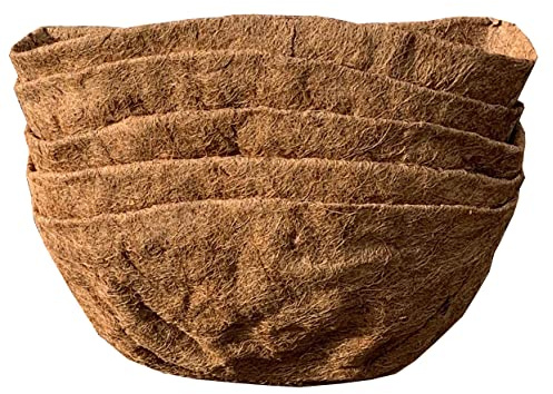 Selections Preformed Half Round Coco Liner for Garden Wall Basket Hayrack Planter (60cm / 24 Inch) - Pack of 5