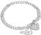 jewellerybox Sterling Silver Double Curb Chain Charm Bracelet with Heart Padlock 7 Inches
