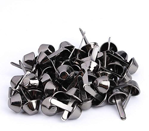 50pcs Rivets Goujon Clou, Rivets pour Cuir Sac à Main, Rivets Goujon Cône Pieds pour Décoration et Réparation d'Artisanat de Cuir (10mm-Black)