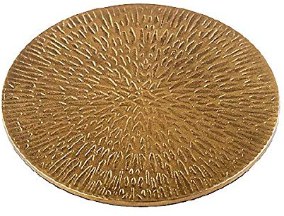 Kerzenteller Gold Aluplatte mit Struktur, D 10cm