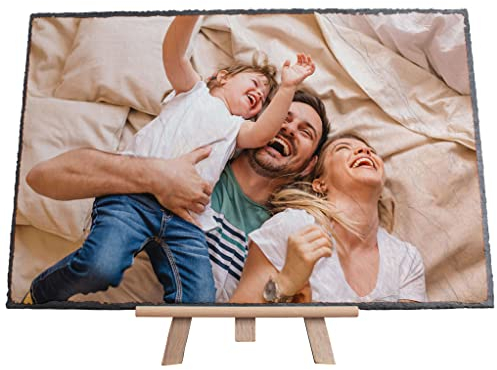 wandmotiv24 Schiefer-Wandbild mit Staffelei - Foto auf Schieferplatte mit Online-Vorschau - personalisierte Wanddeko - Schieferbild mit Wunschmotiv - Fotogeschenk - 30x20 cm