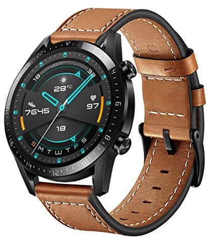 Aimtel Compatible con Huawei Watch GT 2 (46 mm) Correa, 22 mm Correa de Piel con Hebilla de Acero Inoxidable para Huawei Watch GT 2 46 mm/Huawei Watch GT/GT Active