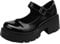 Sweet Toe Womens Gothic Lolita Dress Pumps - Chunky Patent Leather Ankle Platform Shoes