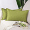 Madizz 2er Set Polyester- Leinen Kissenbezügen Weiche dekorative Kissenbezüge für Sofa Schlafzimmer Kissenhülle Hellgrün 30x50 cm Rechteckig