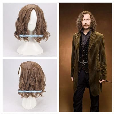 ydound Anime Coser Wig Sirius Brown Curly Perücke Cosplay Wig Halloween Rolle Play Sirius Schwarz Haarkostüme + Perücke Kappe wie abgebildet (Farbe: wie abgebildet)