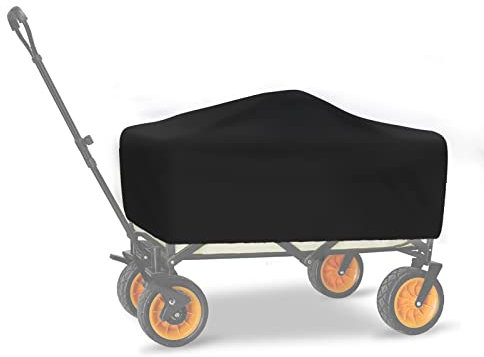 Utility Wagon Cover Outdoor Waterproof Folding Wagon Cover for Garden (Cover only) 44.5 L x 22 W x 20 H Black