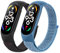 Tobfit 2 Pack für Xiaomi Mi Band 7 Armband, Nylon Weiches Atmungsaktives Armband Kompatibel für Xiaomi Mi Band 7/Xiaomi Mi Band 6/5(Schwarz+Blau)