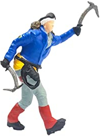 Oshhni Harz 1/87 Kletternde Menschen Figuren, Bergsteigende Menschen Figuren Miniatur Menschen Modell für DIY Szene Sand Tisch Layout Dekoration, Blau