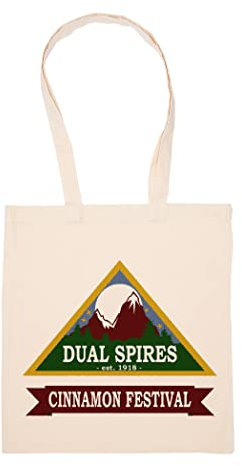 Hopestly Psych - Dual Spires Cinnamon Festival Tasche Wiederverwendbar Einkaufen Lebensmittel Baumwolltuch Tote Reusable Shopping Bag
