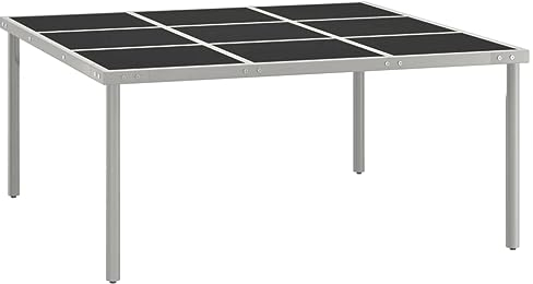 Bussandri Exclusive - Garten-Esstisch 170x170x74,5 cm Glas und Stahl