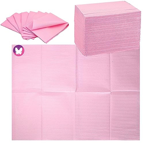 GoLashFun Nail Art Table Mats Disposable Nail Paper Towels, Pack of 50 Pink Waterproof 3 Ply Nail Art Paper 13 x 17 Inch Pads for Nail Table Decoration Kit, Nail Art Accessories