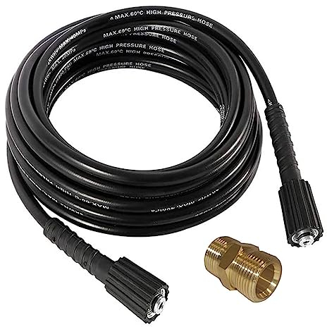 Cowhilan High Pressure Washer Hose M22 Connector Thread Power Wash Replacement Hose Compatible with Karcher M22-14 Connection, with Adapter, 6M