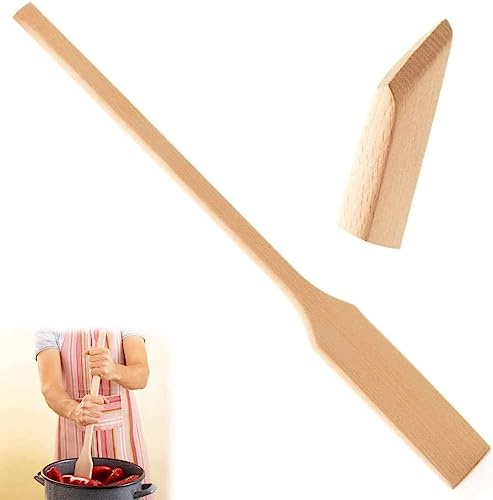 IBLAY Extra Long Wooden Spatula - 24 Inch Large Beech Wood Stirring Paddle Spoon for Cooking, Mixing, Brewing in Big Stock Pots - Kitchen Heavy Duty Utensils, Long-Handled Flat Stir Paddles (24 Inch)