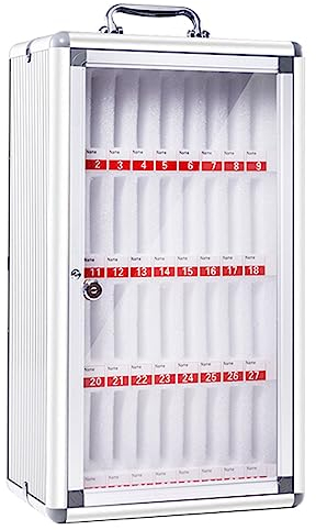 6/12/24/36/48/60-Slot-Handy-Aufbewahrungsschrank, Tragbarer Handy-Schrank, Abschließbare Telefon-Sicherheitsbox, Für Schule, Fabrik, Prüfung, Arbeit (Color : Silver, S : 36)