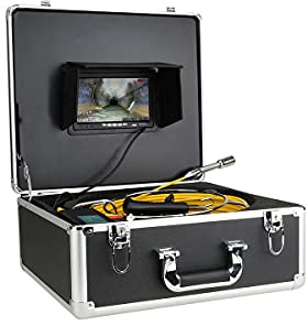 MidiLi Pipeline Detector,7 inch Sewer Pipe Inspection Camera with Meter Counter,Drain Sewer Pipeline Industrial Endoscope