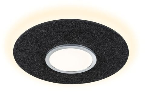 Paulmann 79990 LED Deckenleuchte 3-Step-Dim Tulga 32,5W Anthrazit 2700K Filzleuchte 2000lm Backlight