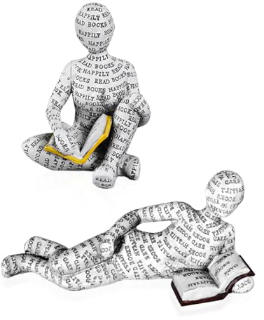 Zayookey 2 Stück Lesende Frau Figur Regal Abstrakte Deko Lesende Frauen Geformte Skulptur Pulp Reading Woman Figurine Lesefigur Skulpturen Bücherregal Ornamente (Lesende)